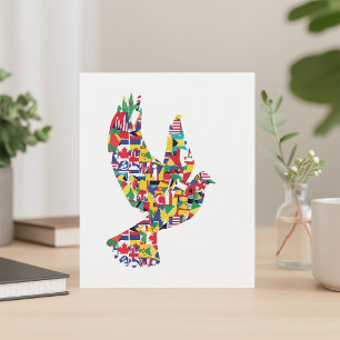 Wereldvlaggen van de vredesduif kaart