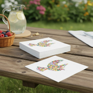 Wereldvlaggen van de vredesduif servet