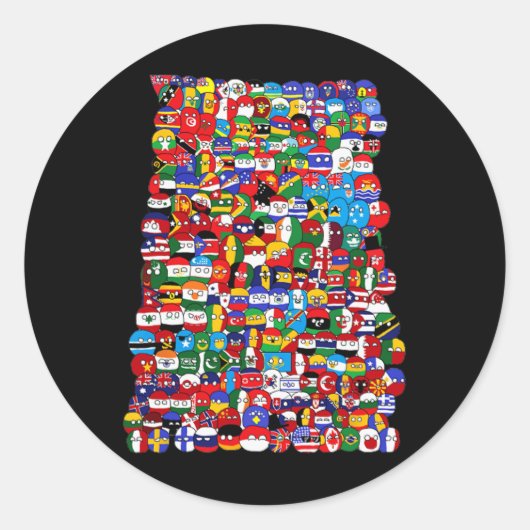 Wereldvlaggen van landen ronde sticker (Voorkant)