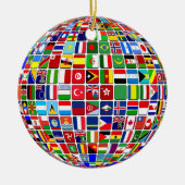 Wereldvlaggen Wereldbol, Internationaal, Keramisch Ornament (Voorkant)