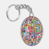 Wereldvlaggen Wereldbol, Internationaal, Sleutelhanger (Voorkant Links)