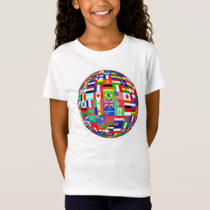 WERELDVLAGGENS-VOETBAL T-SHIRT