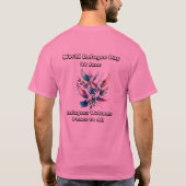Wereldvluchtelingendag. Vluchtelingen welkom. T-shirt (Achterkant)