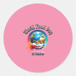 Wereldvoedseldag. 16 oktober ronde sticker