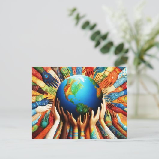 Wereldvrede Briefkaart (Staand voorkant)