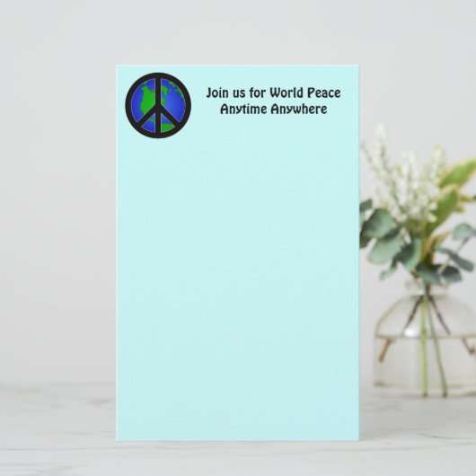 Wereldvrede Briefpapier (Staand voorkant)