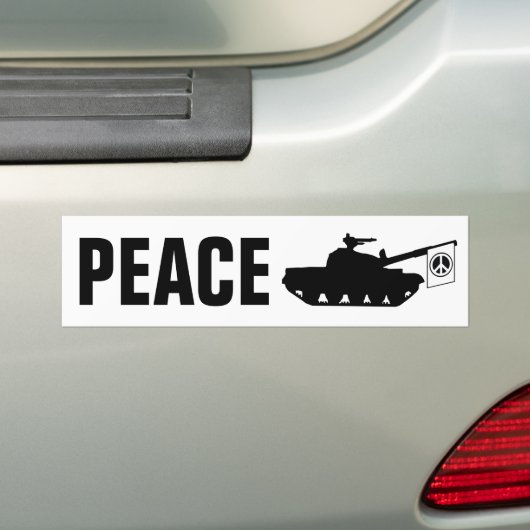 Wereldvrede! Bumpersticker (Op auto)