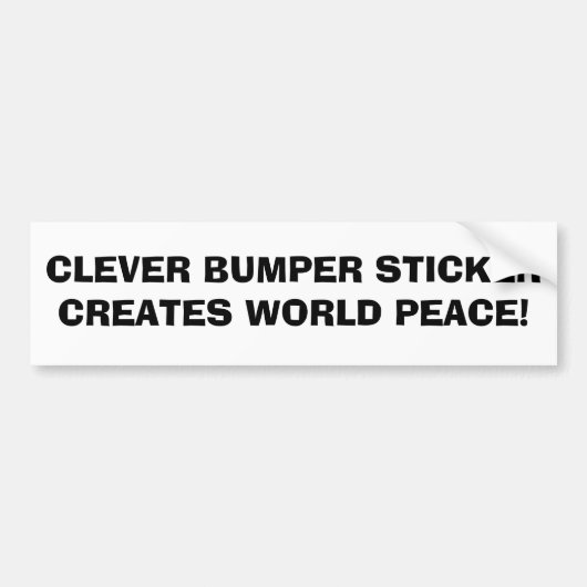 WERELDVREDE - Bumpersticker (Voorkant)