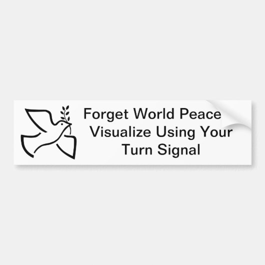 Wereldvrede Bumpersticker (Voorkant)