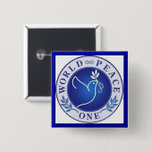 wereldvrede een vierkante button 5,1 cm (Voorkant /achterkant)