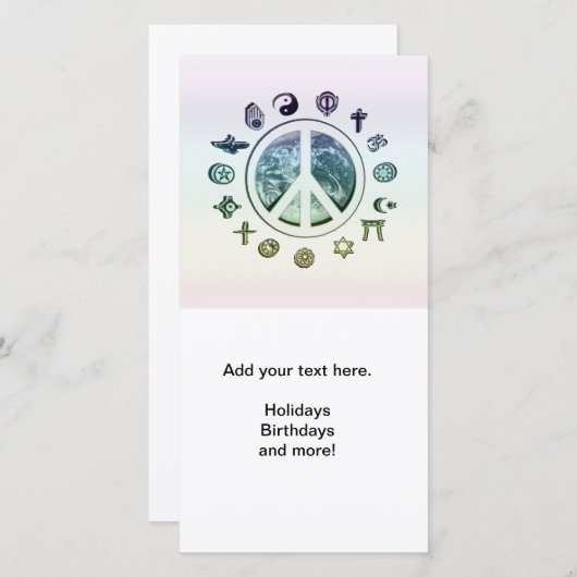 Wereldvrede Feestdagenkaart (Voorkant / Achterkant)