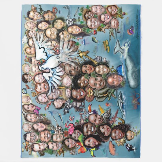 Wereldvrede Fleece Deken (Voorkant)