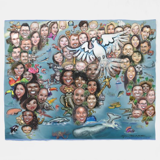 Wereldvrede Fleece Deken (Voorkant (Horizontaal))