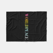 Wereldvrede (kleurrijke tekst) fleece deken (Voorkant (Horizontaal))
