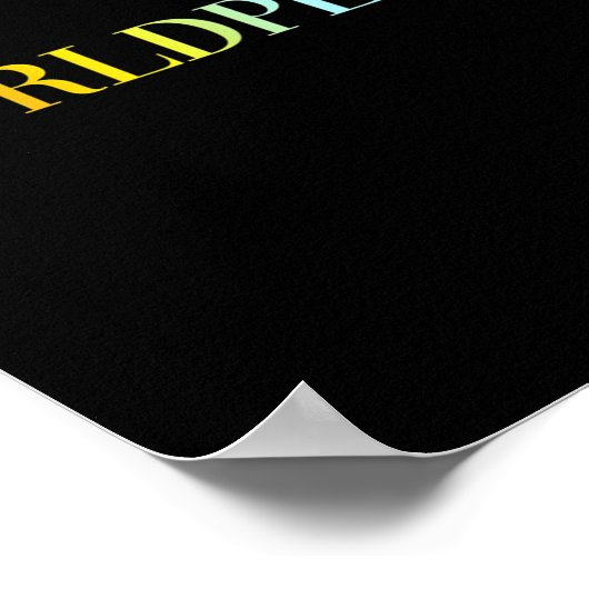 Wereldvrede (kleurrijke tekst) poster (Hoek)