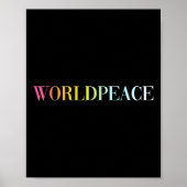 Wereldvrede (kleurrijke tekst) poster (Voorkant)