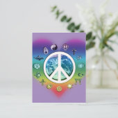 Wereldvrede met religieuze symbolen briefkaart (Staand voorkant)