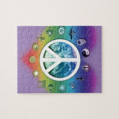 Wereldvrede met religieuze symbolen legpuzzel (Horizontaal)