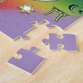 Wereldvrede met religieuze symbolen legpuzzel (Zijkant)