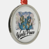 Wereldvrede Metalen Ornament (Rechts)