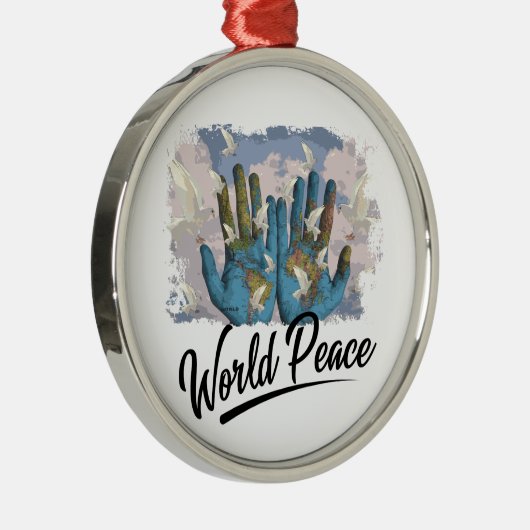 Wereldvrede Metalen Ornament (Rechts)