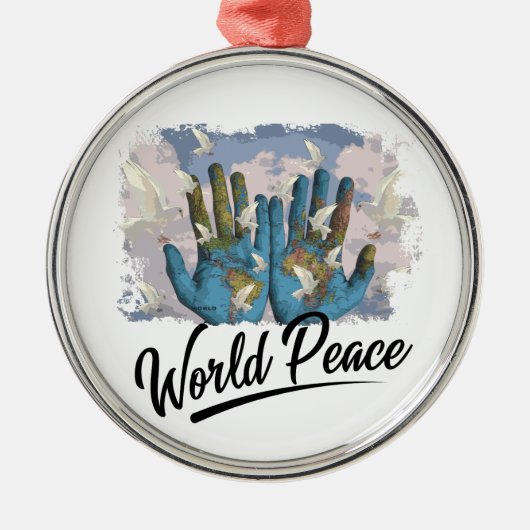 Wereldvrede Metalen Ornament (Voorkant)