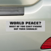 Wereldvrede of lijntjes? bumpersticker (Op auto)