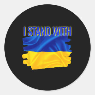 Wereldvrede Ondersteun Oekraïense Vlag Ik Sta Met  Ronde Sticker