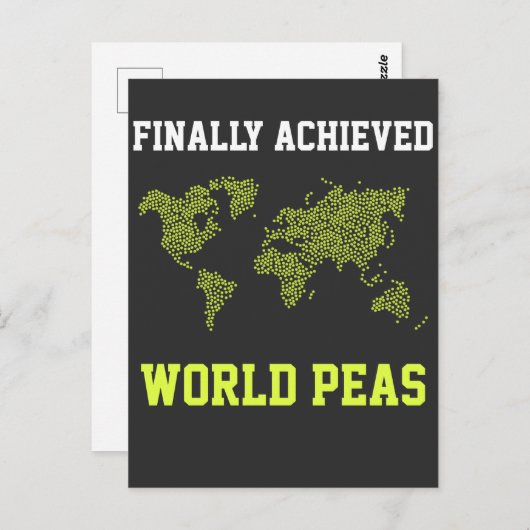 Wereldvrede op aarde Vrijheid Wereld erwten Briefkaart (Voorkant / Achterkant)