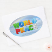 Wereldvrede Ovale Sticker (Envelop)