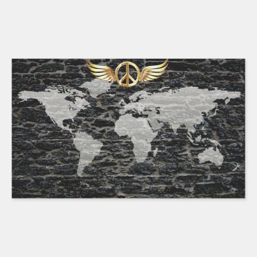 Wereldvrede Rechthoekige Sticker (Voorkant)