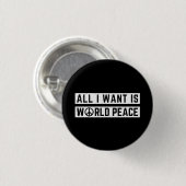 Wereldvrede ronde button 3,2 cm (Voorkant /achterkant)