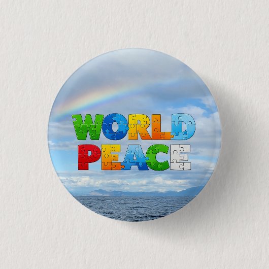Wereldvrede Ronde Button 3,2 Cm (Voorkant)