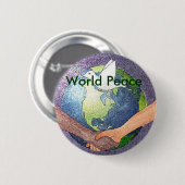 Wereldvrede Ronde Button 5,7 Cm (Voorkant /achterkant)