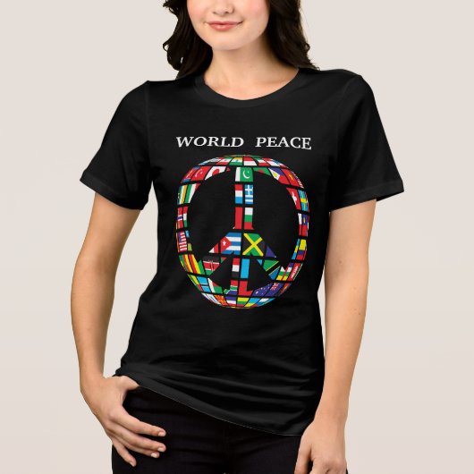 wereldvrede T-shirt Tri-Blend T-shirt (Voorkant)