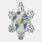 Wereldvrede Tin Sneeuwvlok Ornament (Rechts)