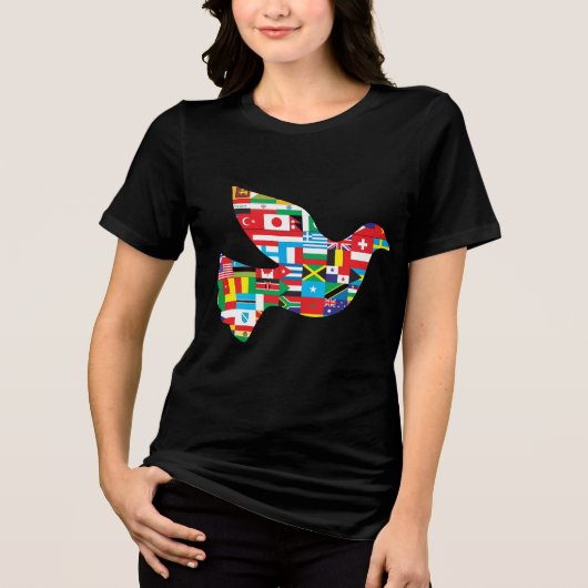 wereldvrede Tri-Blend T-shirt (Voorkant)