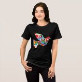 wereldvrede Tri-Blend T-shirt (Voorkant volledig)