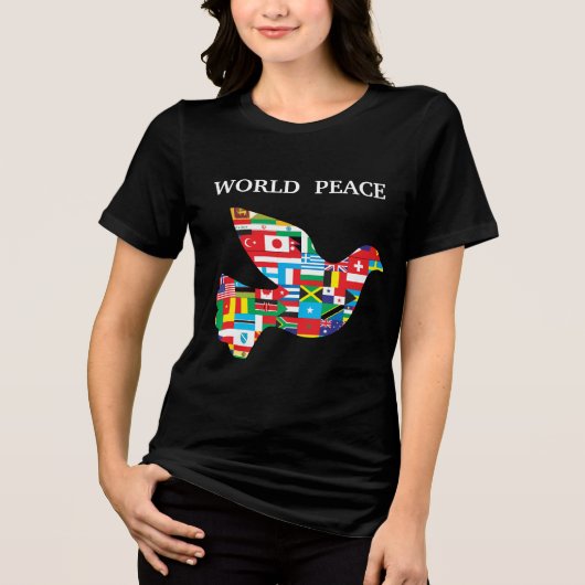 wereldvrede Tri-Blend T-shirt (Voorkant)