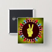 WERELDVREDE VIERKANTE BUTTON 5,1 CM (Voorkant /achterkant)