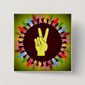 WERELDVREDE VIERKANTE BUTTON 5,1 CM (Voorkant)