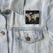 Wereldvrede Vierkante Button 5,1 Cm (In situ)