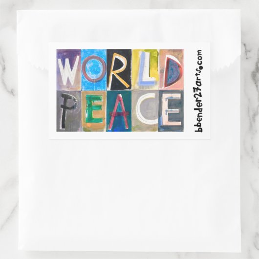 WERELDVREDE VOOR MINDY RECHTHOEKIGE STICKER (Tas)