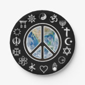 Wereldvrede - Vrede op Aarde Papieren Bordje (Voorkant)