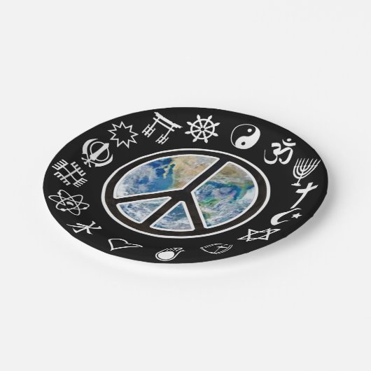 Wereldvrede - Vrede op Aarde Papieren Bordje (Gekanteld)