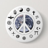 Wereldvrede - Vrede op Aarde Ronde Button 7,6 Cm (Voorkant)