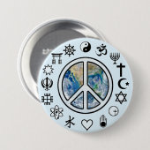 Wereldvrede - Vrede op Aarde Ronde Button 7,6 Cm (Voorkant /achterkant)