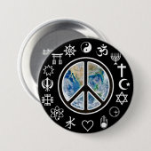 Wereldvrede - Vrede op Aarde Ronde Button 7,6 Cm (Voorkant /achterkant)