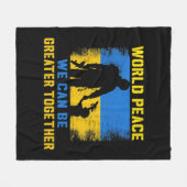 Wereldvrede we kunnen samen een grotere rol spelen fleece deken (Voorkant (Horizontaal))