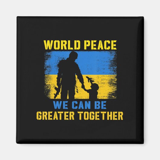 Wereldvrede we kunnen samen een grotere rol spelen magneet (Voorkant)